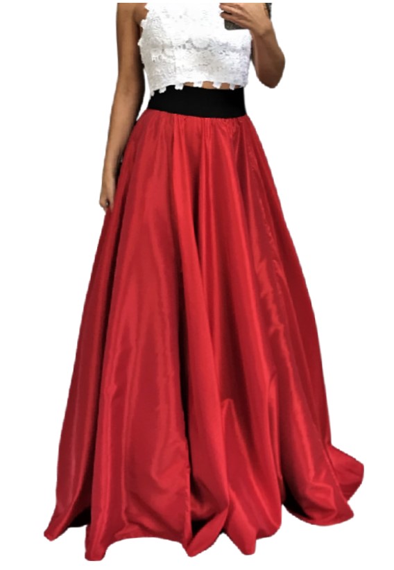 Dlouhá společenská sukně - maxi sukně - BOROS SK-L-RED04